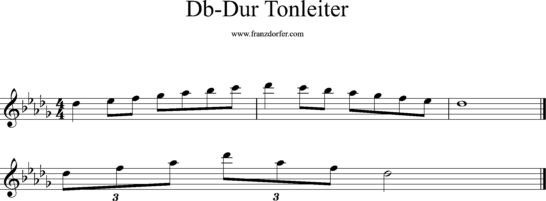 db-dur tonleiter, db2-db3
